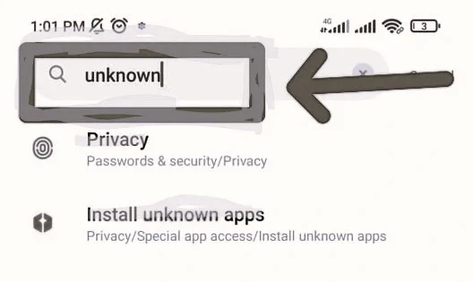 Etapa 2: Localizar Permissão de Apps Desconhecidos